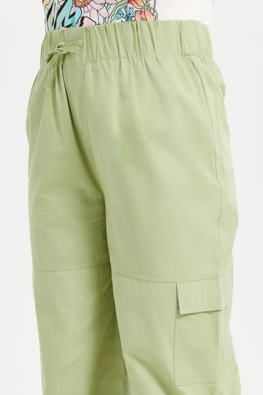 Senior Girls Mint Cargo Casual Trousers