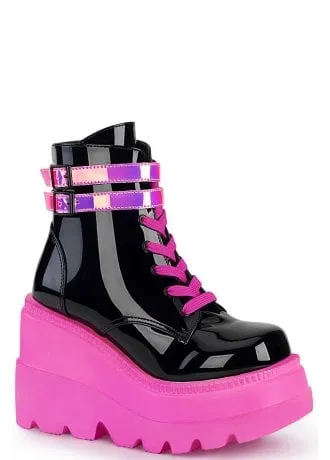 Shaker 52 UV Neon Pink Wedge Boot