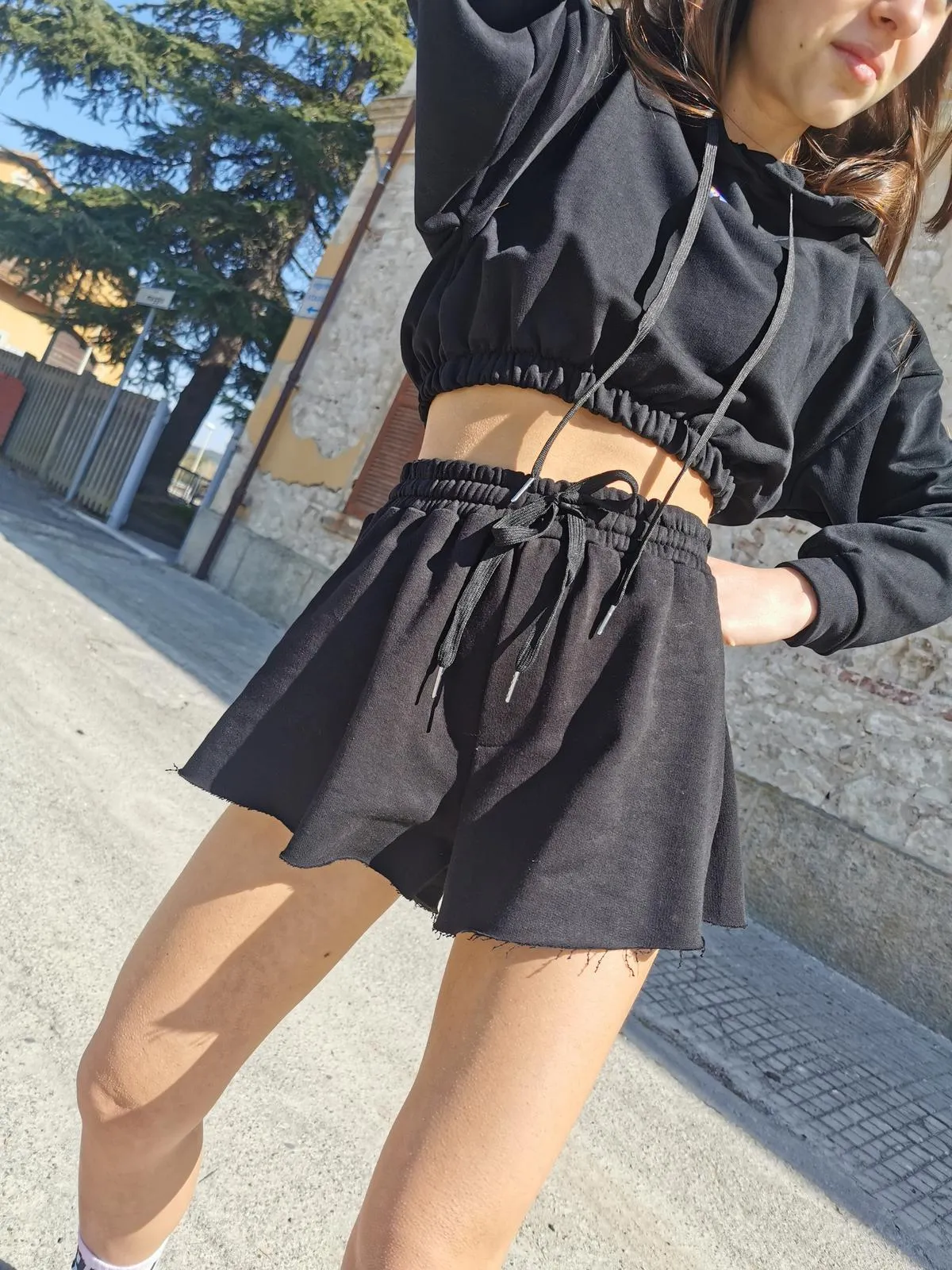 Shorts Farfalla In Felpa