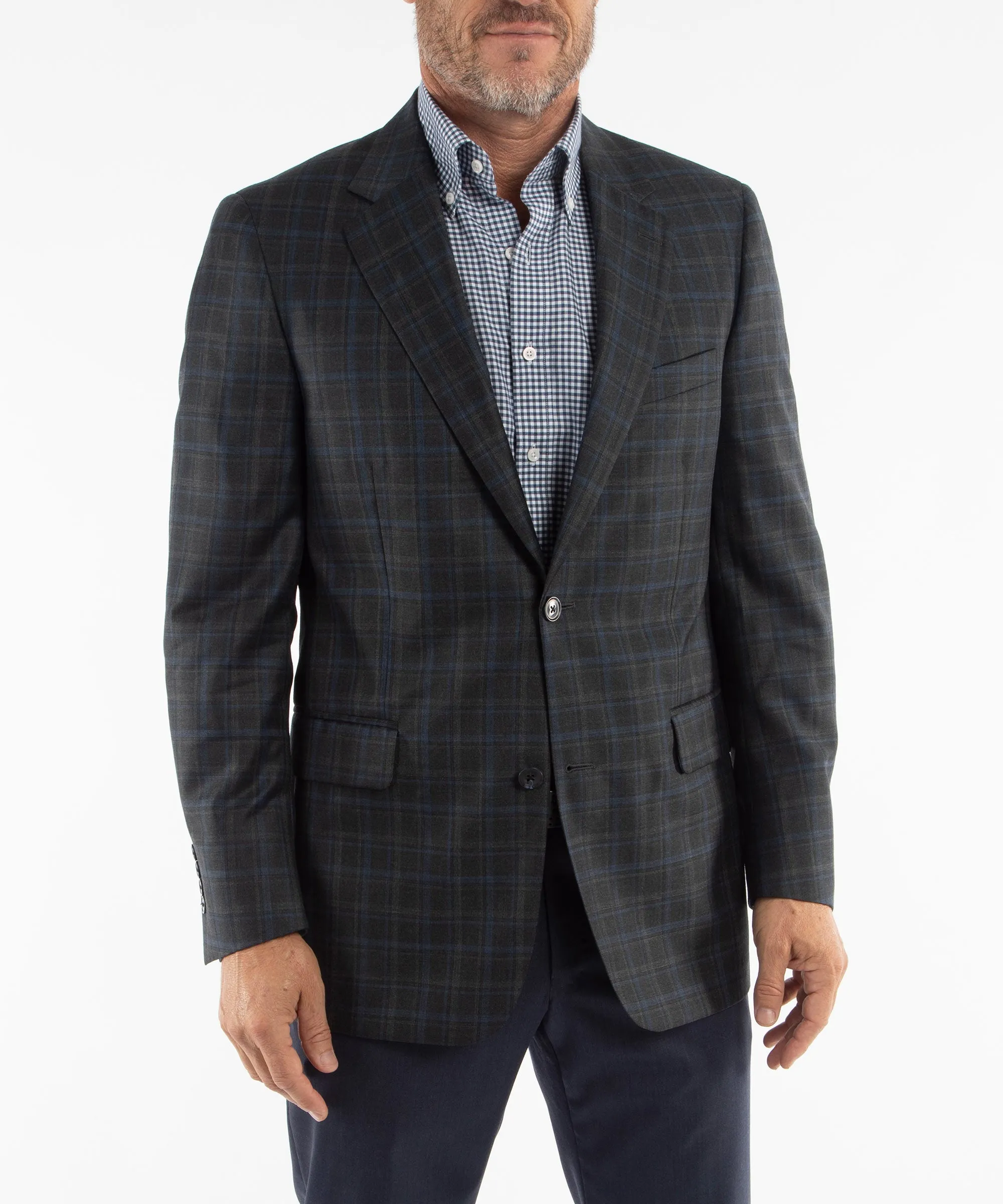 Signature Wool Charcoal Plaid Sport Coat