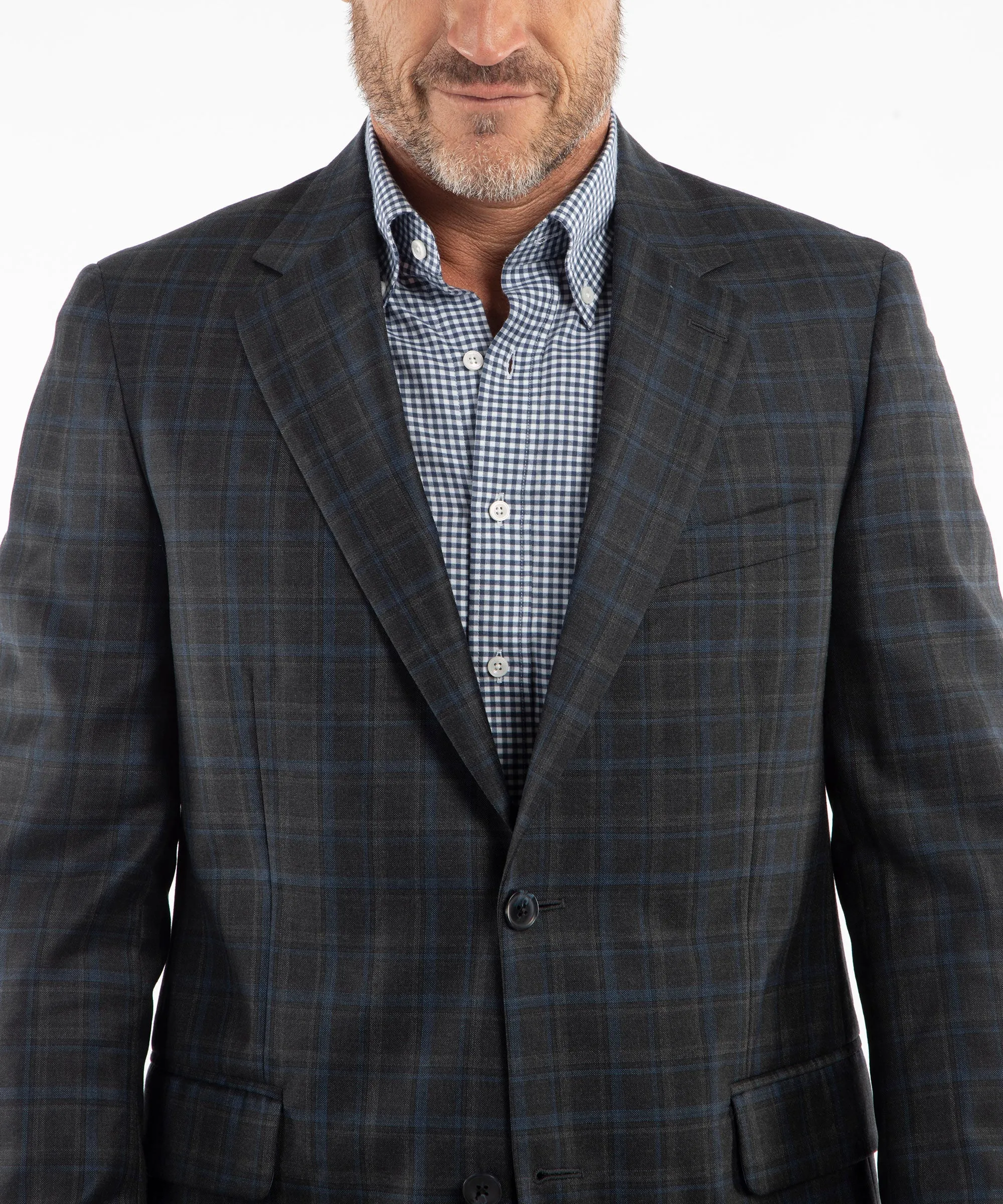 Signature Wool Charcoal Plaid Sport Coat