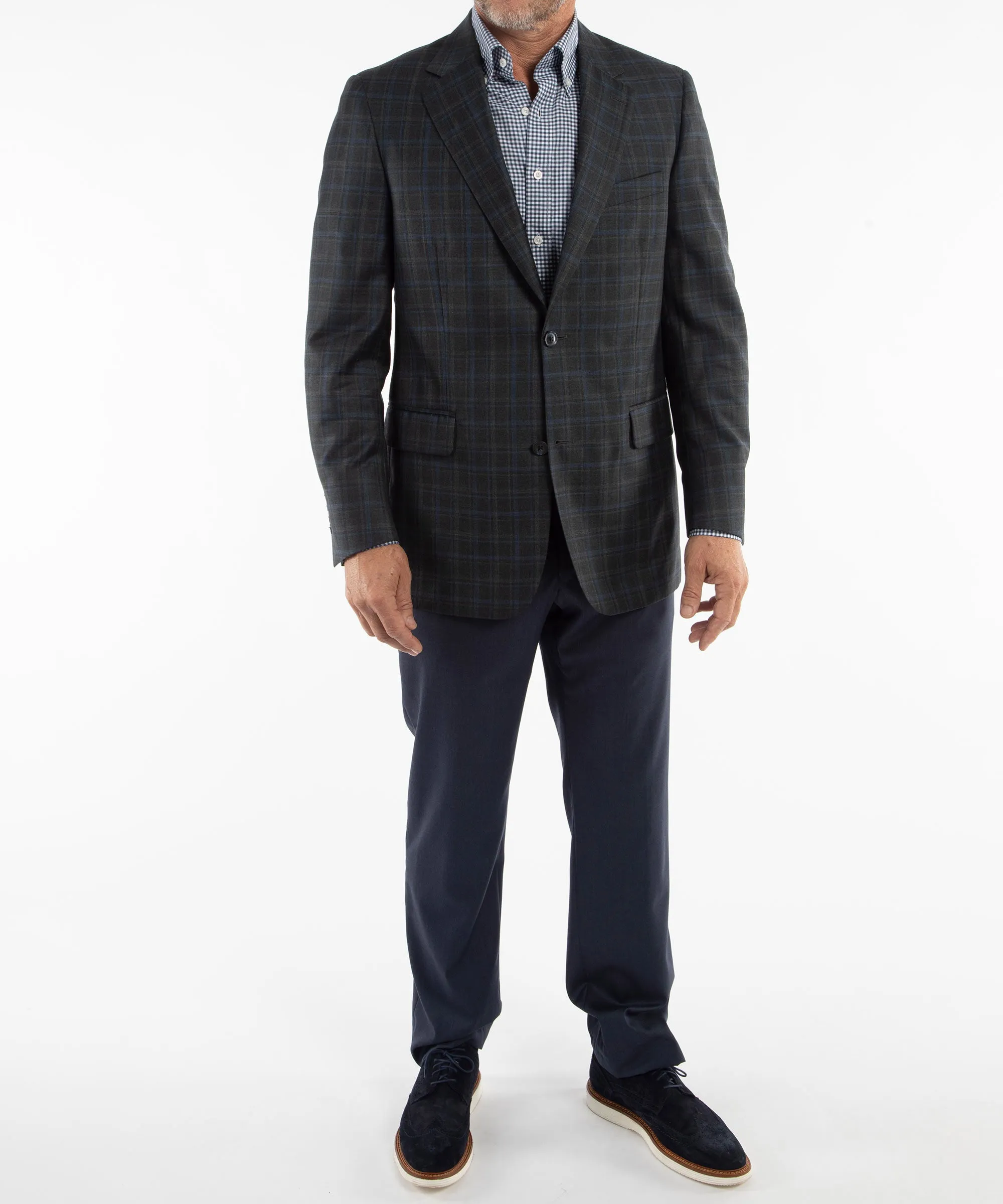 Signature Wool Charcoal Plaid Sport Coat