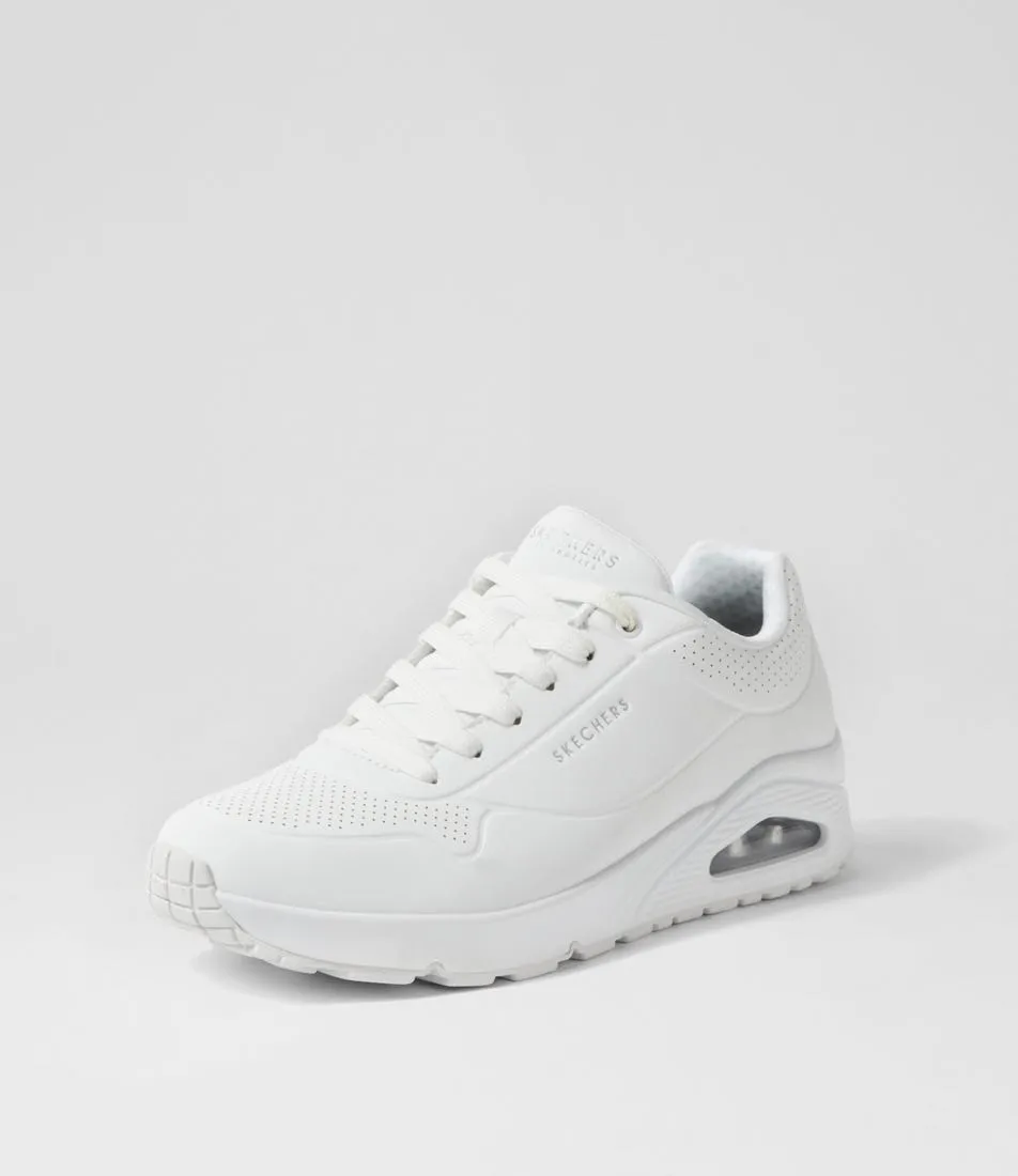 SKECHERS Uno  Stand On Air White Sneakers