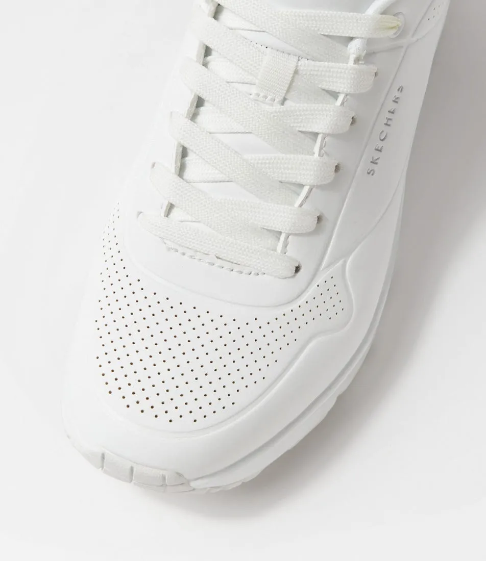 SKECHERS Uno  Stand On Air White Sneakers