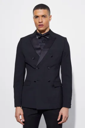 Skinny Tuxedo Double Breasted Suit Jacket