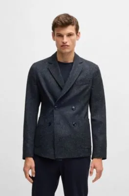 Slim-fit jacket in a herringbone wool blend