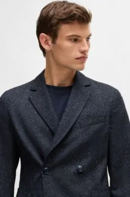 Slim-fit jacket in a herringbone wool blend