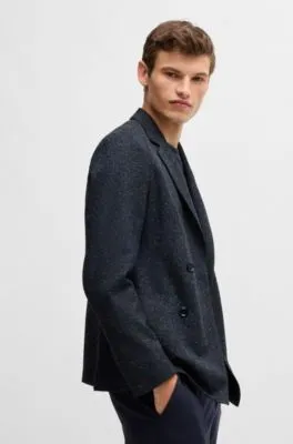 Slim-fit jacket in a herringbone wool blend