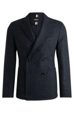 Slim-fit jacket in a herringbone wool blend