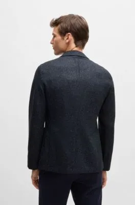 Slim-fit jacket in a herringbone wool blend