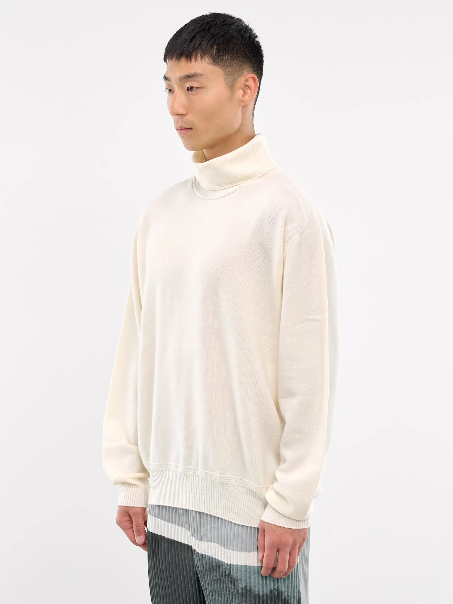 Smooth Wool Sweater (HP48KN215-41-IVORY)