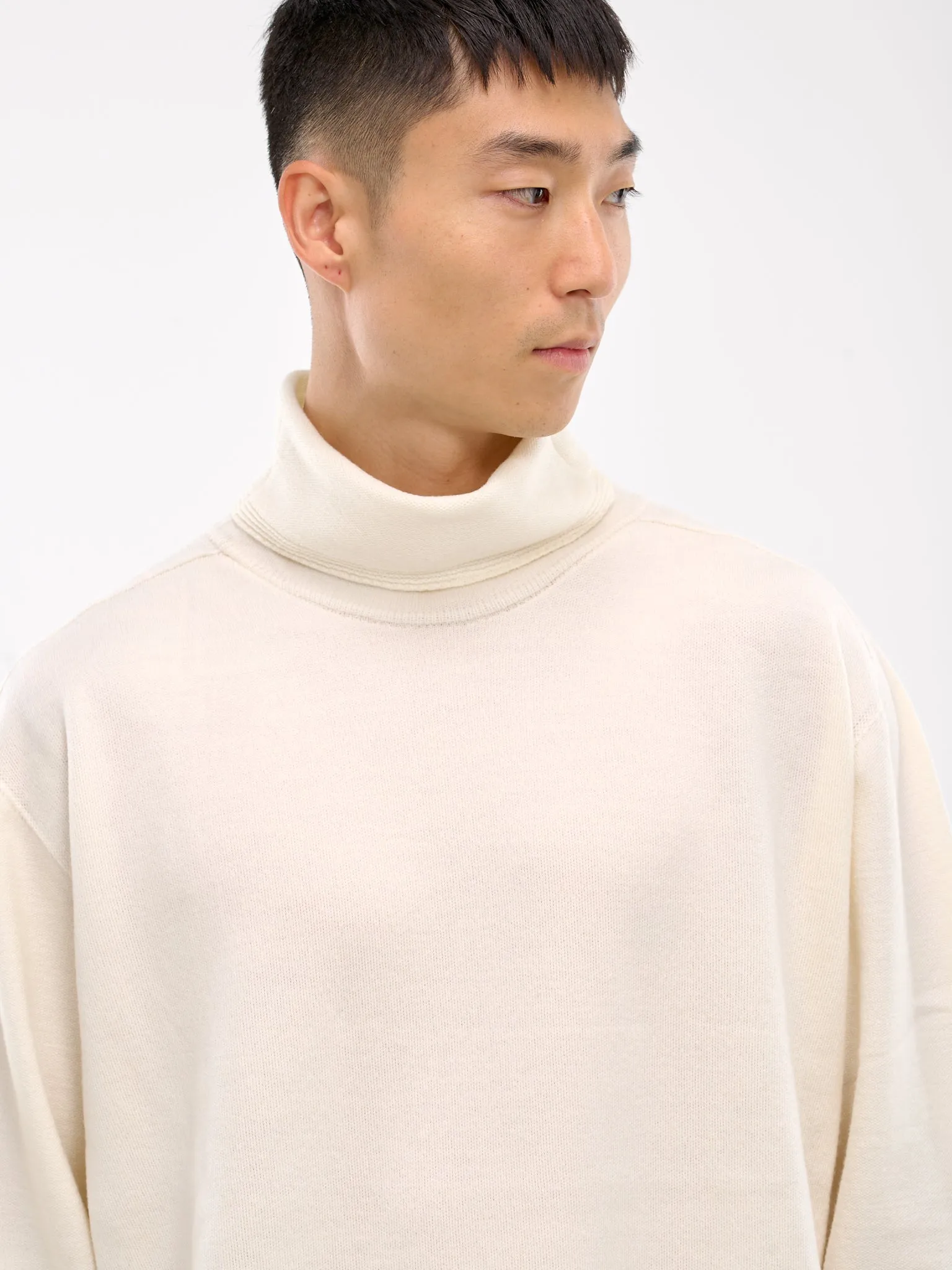 Smooth Wool Sweater (HP48KN215-41-IVORY)