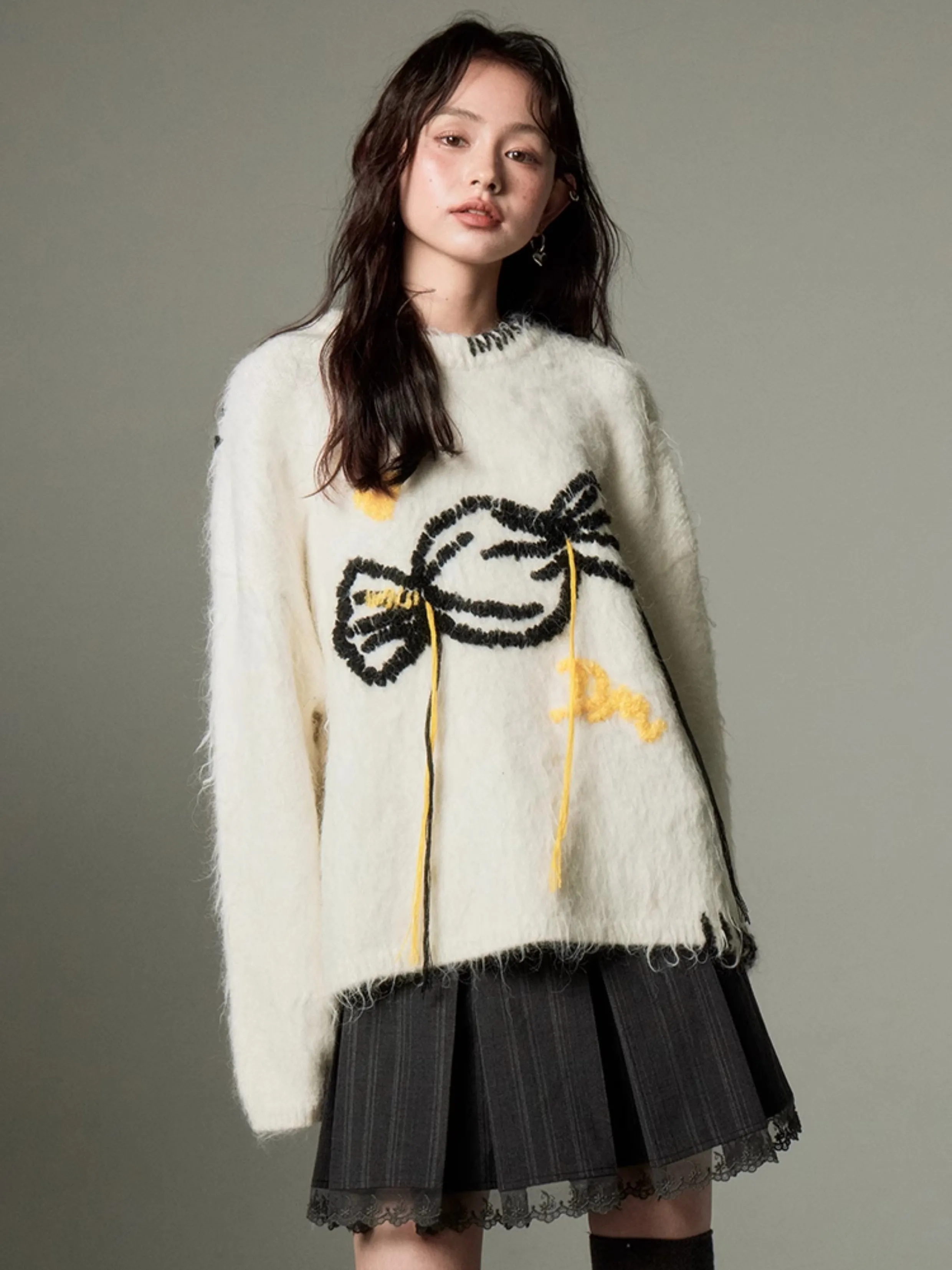 Soft Waxy Candy Embroidered Sweater