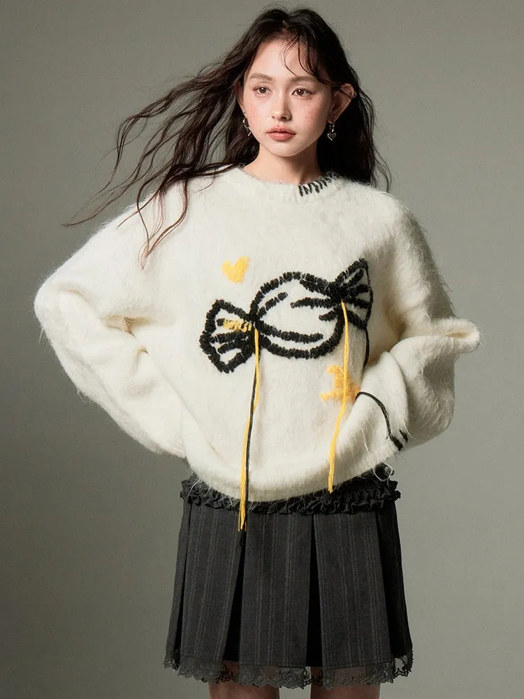 Soft Waxy Candy Embroidered Sweater