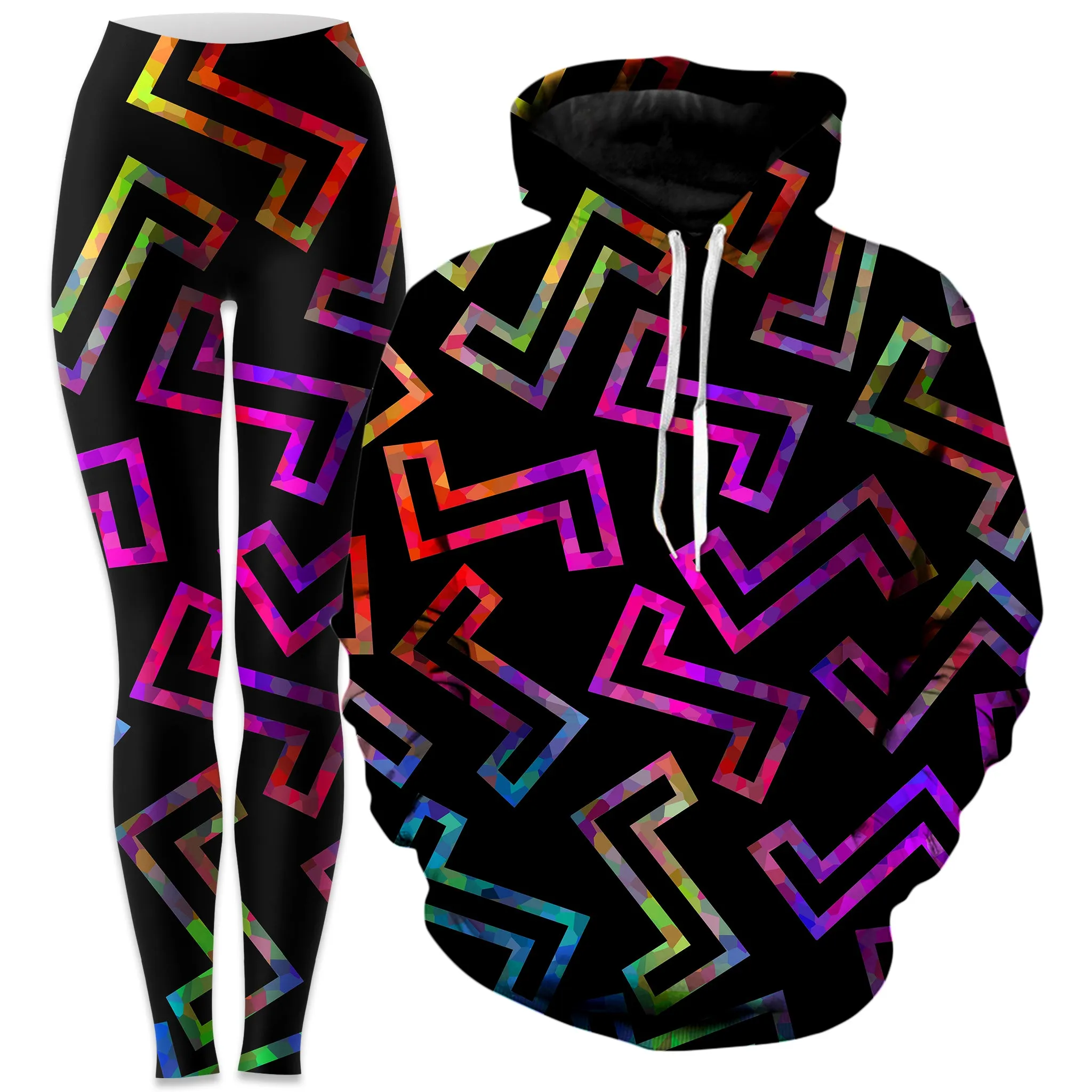 Sparkle Geometric Hoodie and Leggings Combo