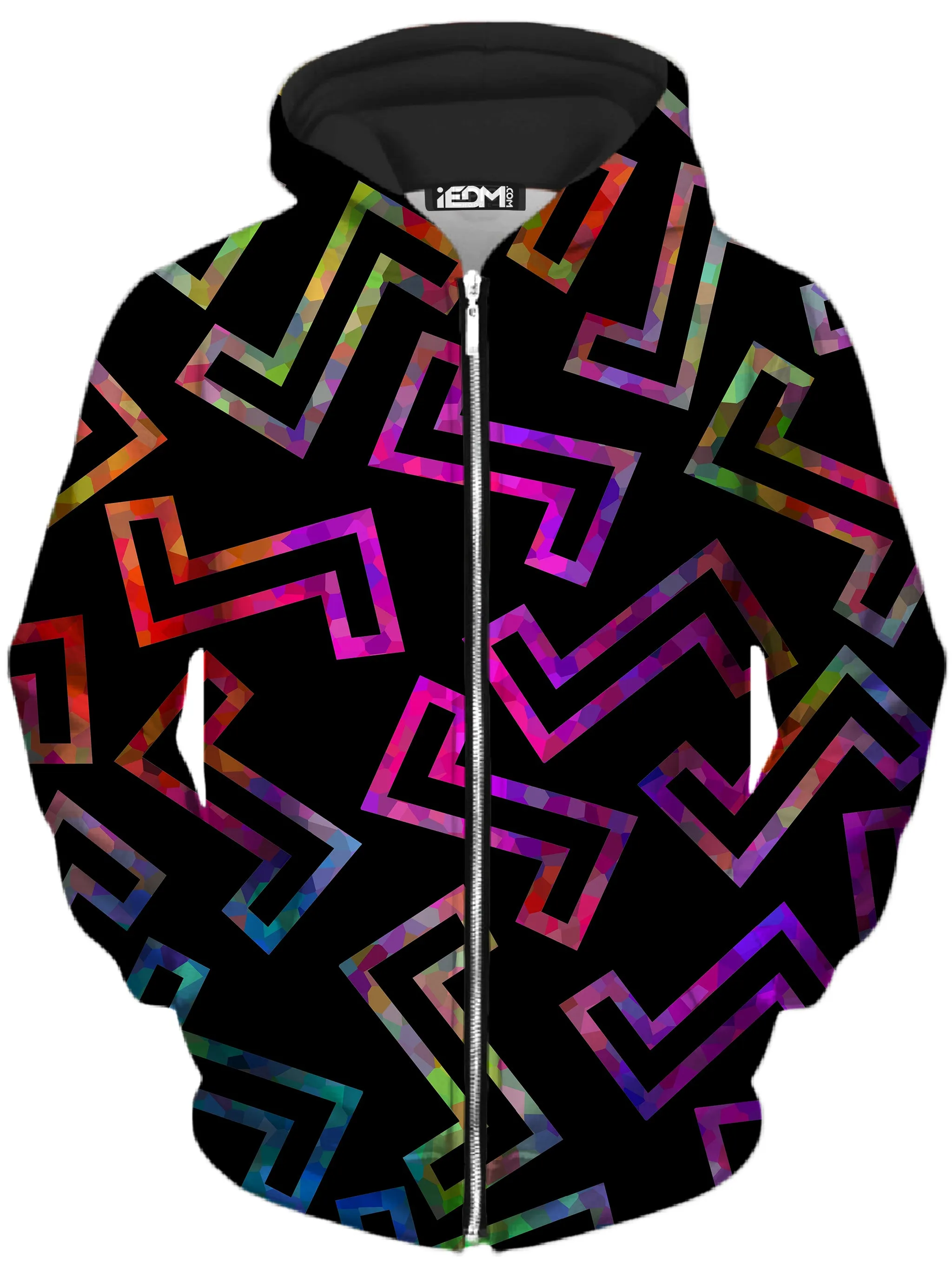 Sparkle Geometric Zip-Up Hoodie and Leggings Combo