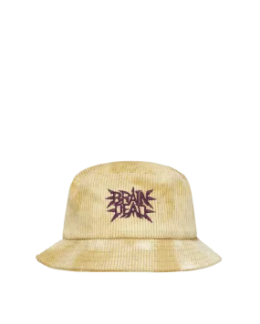 Spikey Bleached Cord Bucket Hat Yellow