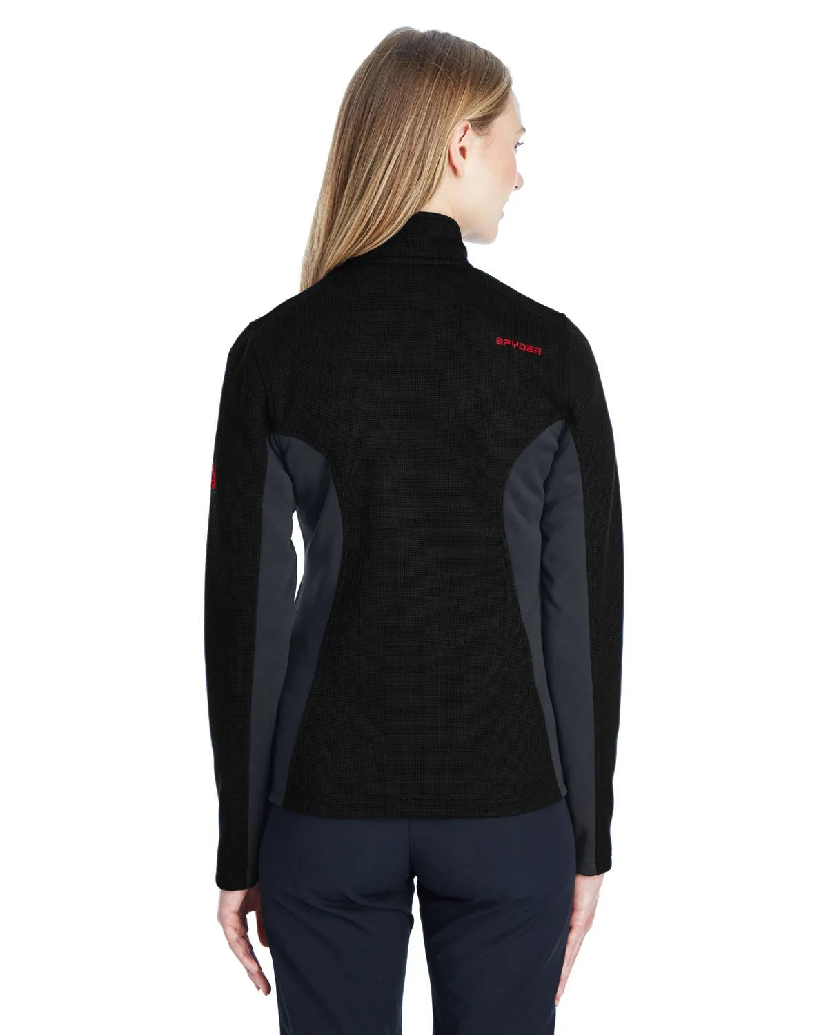 Spyder Ladies Constant Full Zip Sweater Fleece Black/ Plr/ Red 187335