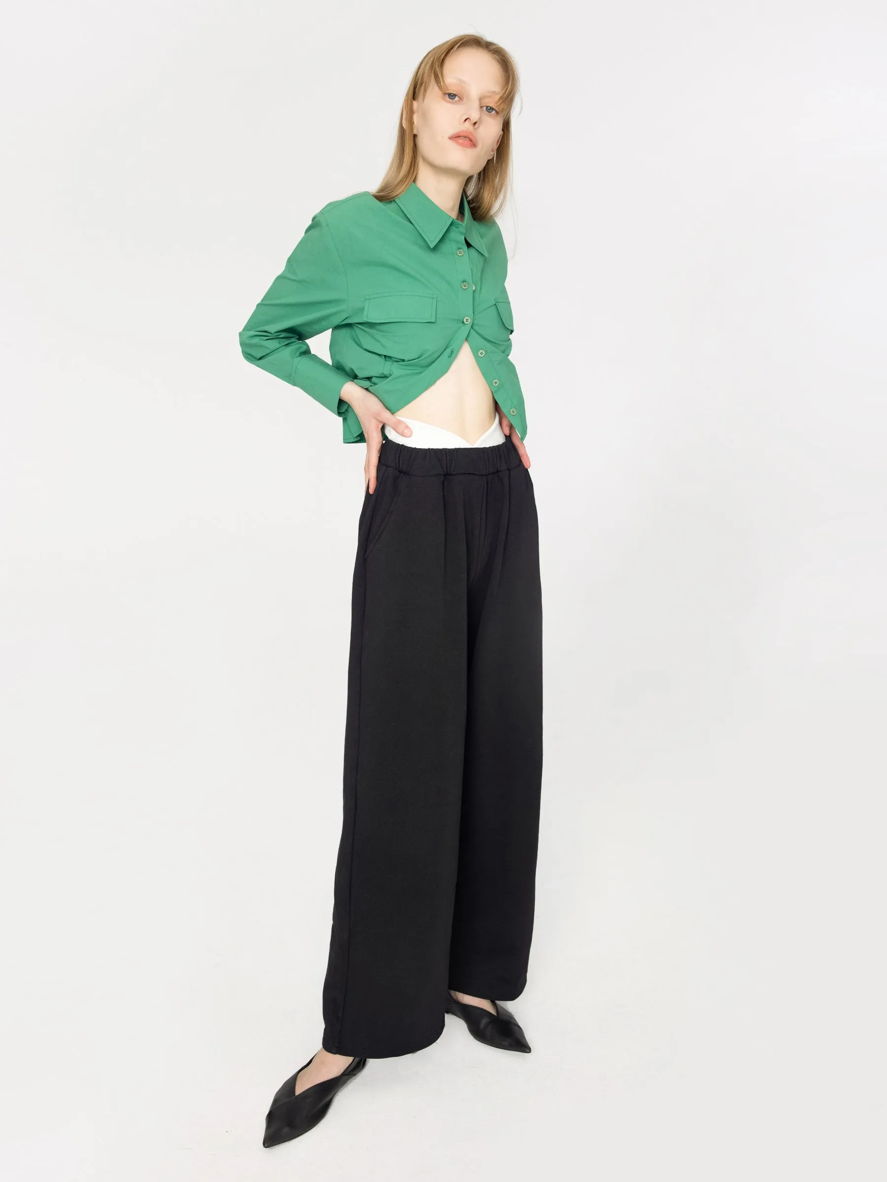 Straight Leg Casual Jersey Trousers