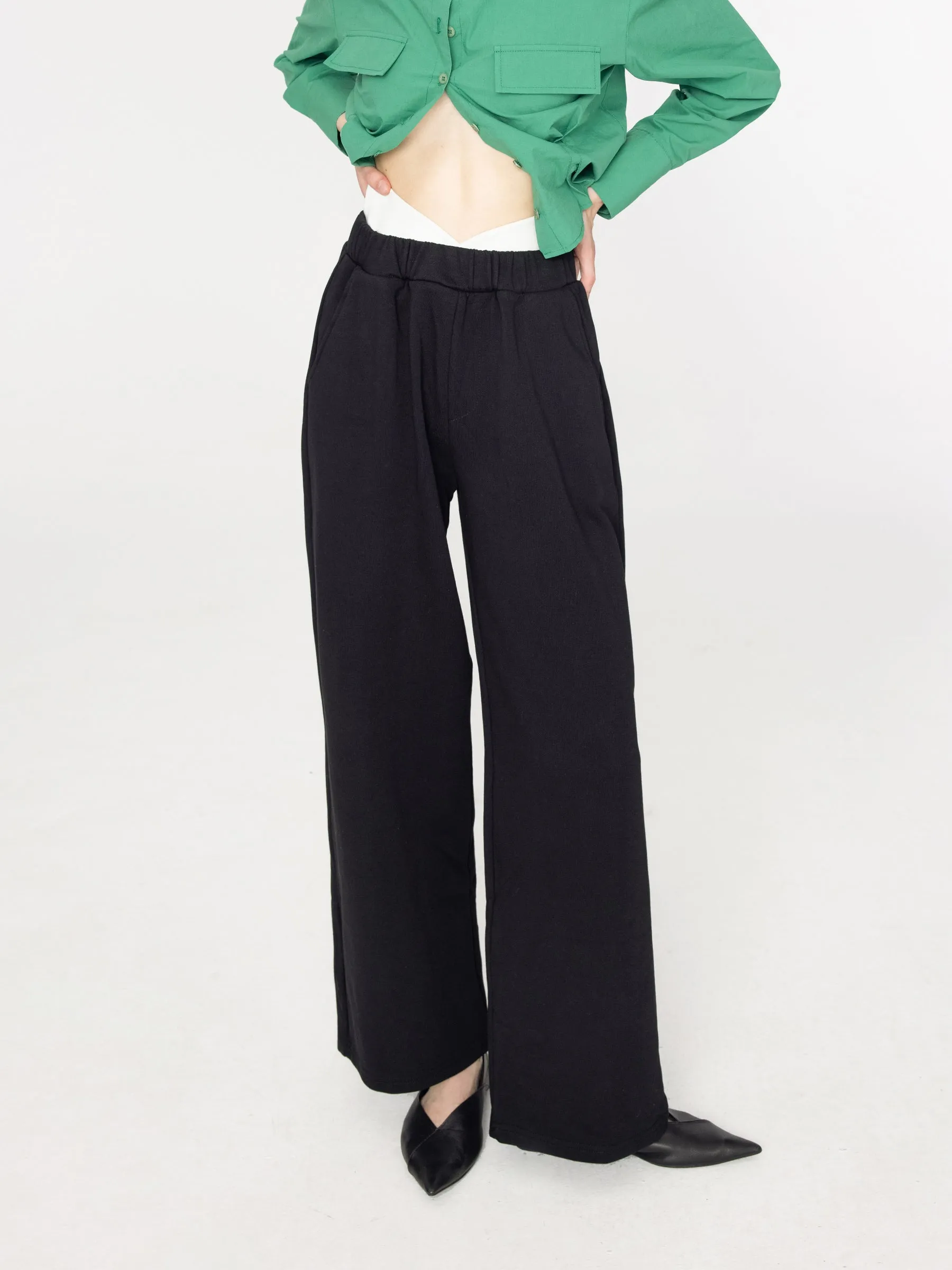 Straight Leg Casual Jersey Trousers