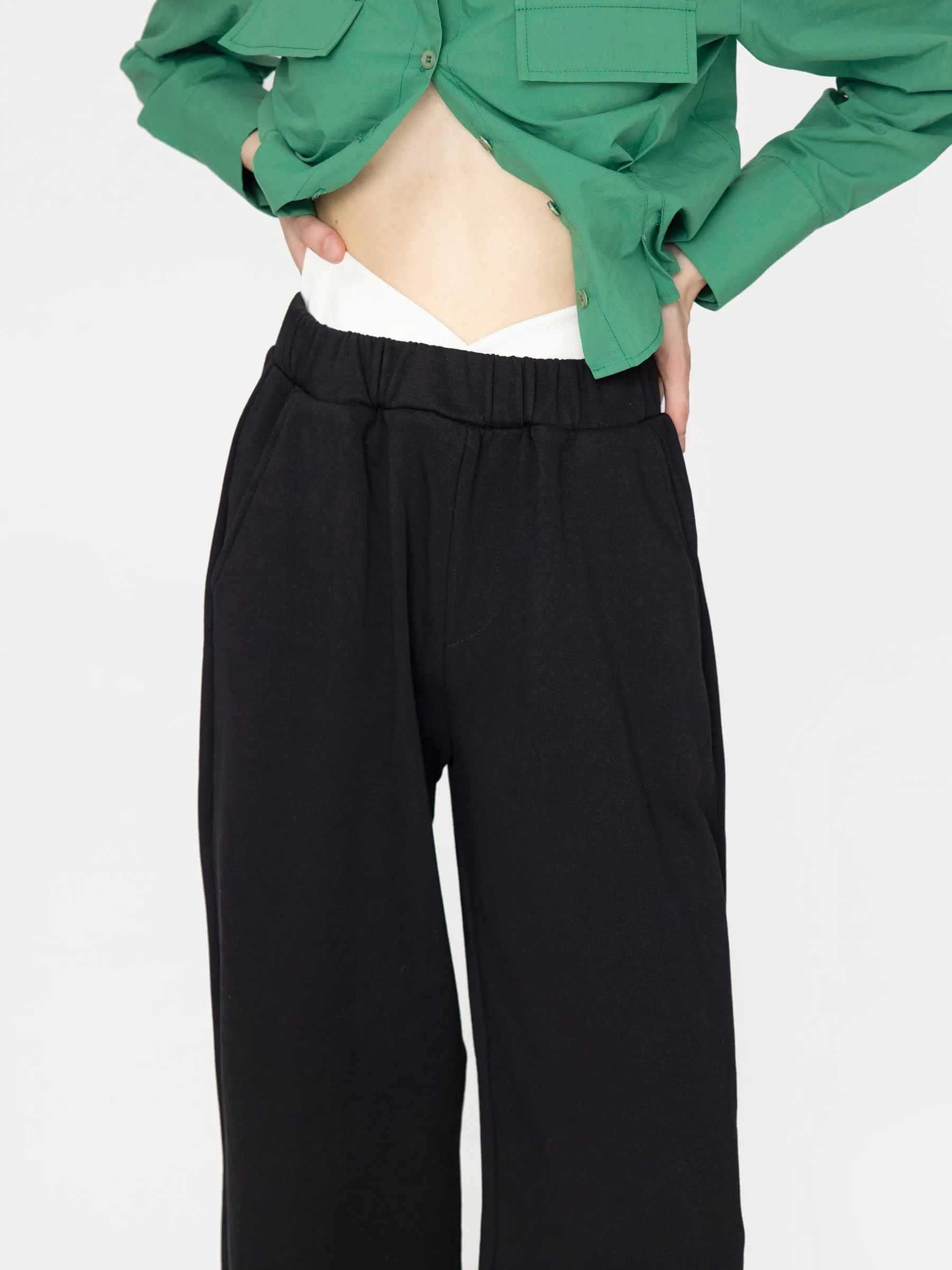 Straight Leg Casual Jersey Trousers