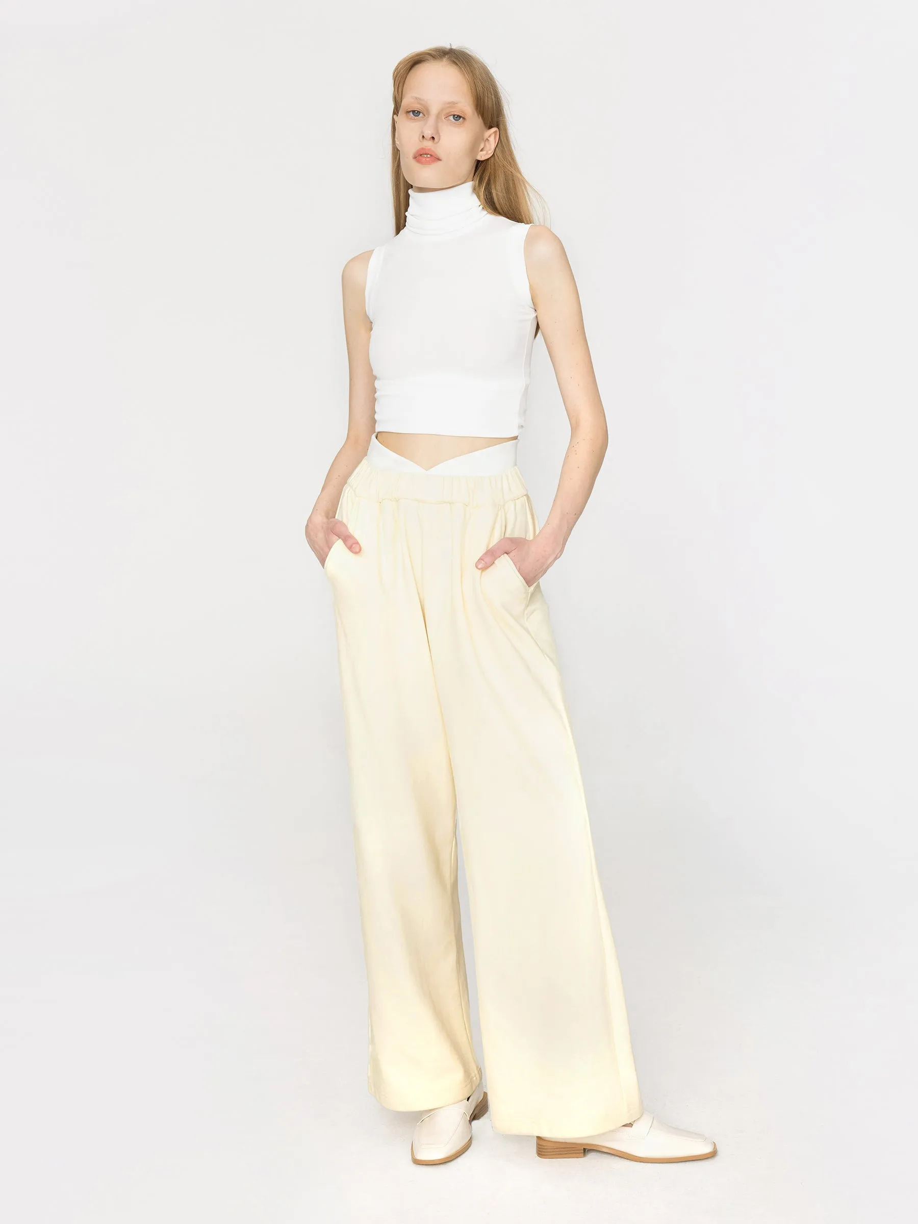 Straight Leg Casual Jersey Trousers