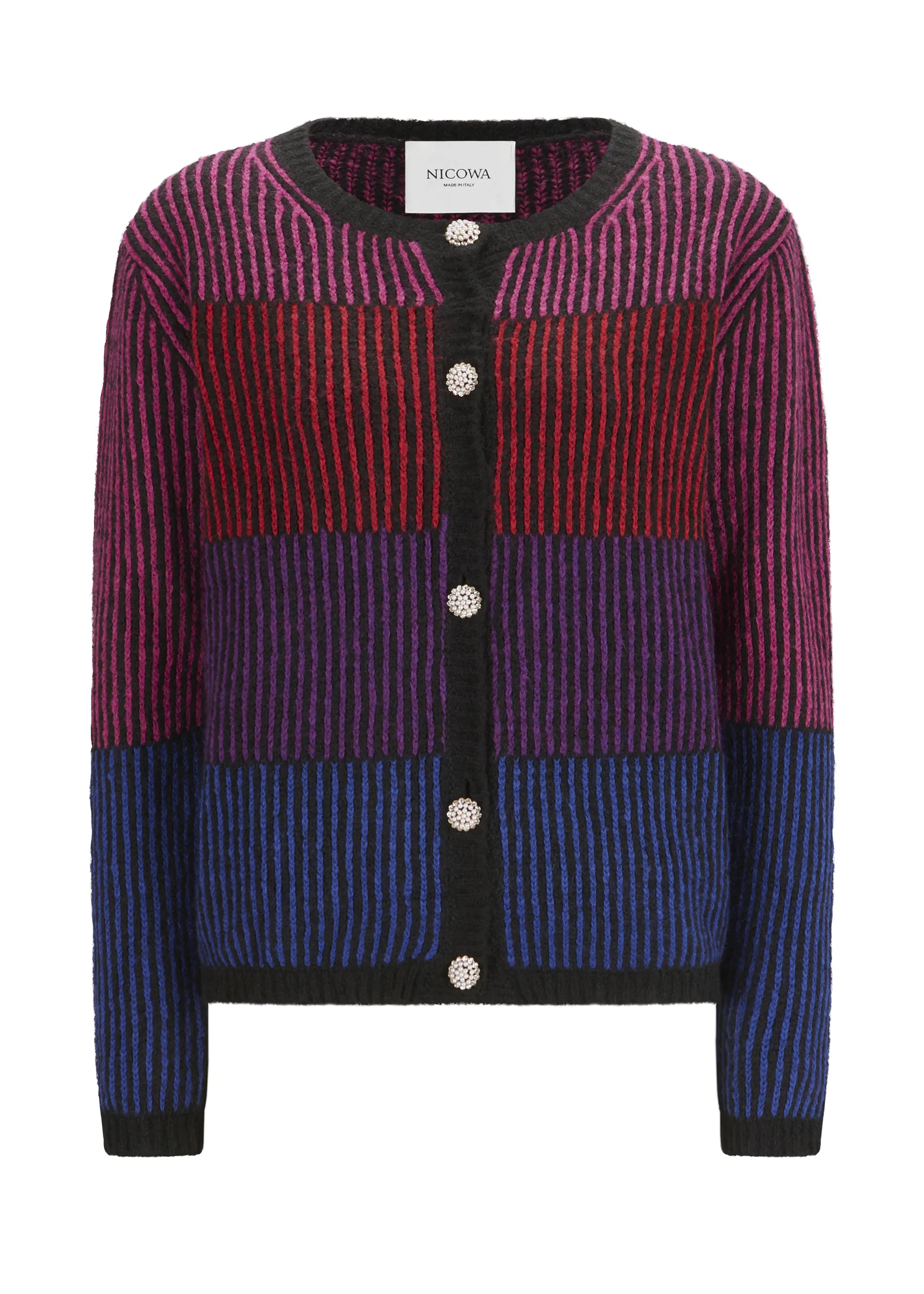 Striped Cardigan SINOWA in BLACK MULTICOLOR