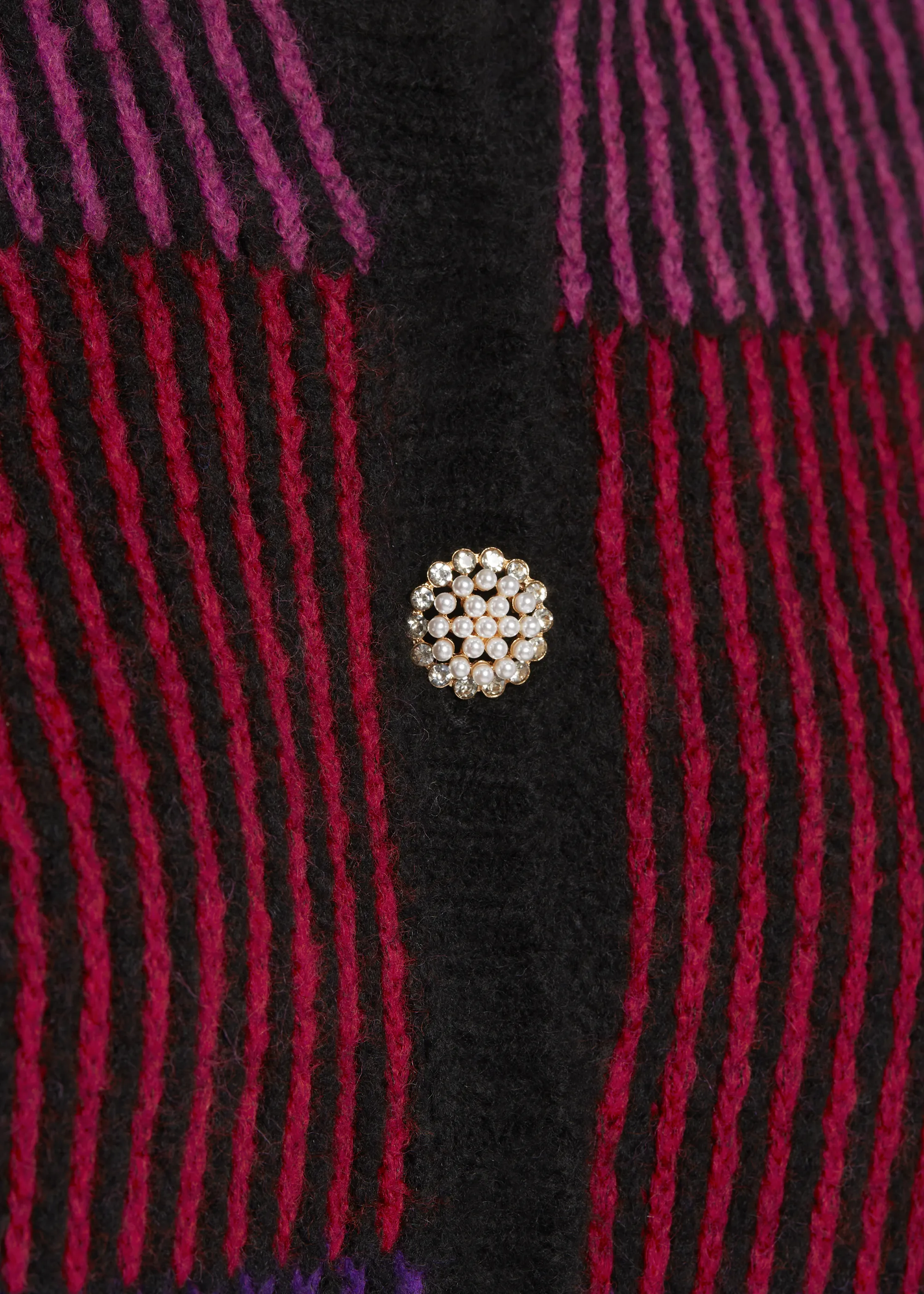 Striped Cardigan SINOWA in BLACK MULTICOLOR