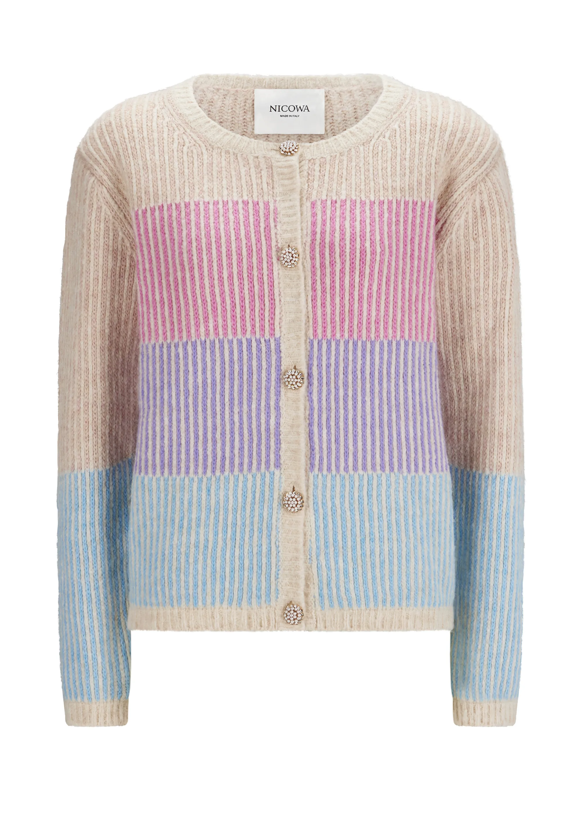 Striped Cardigan SINOWA in CREAM MULTICOLOR