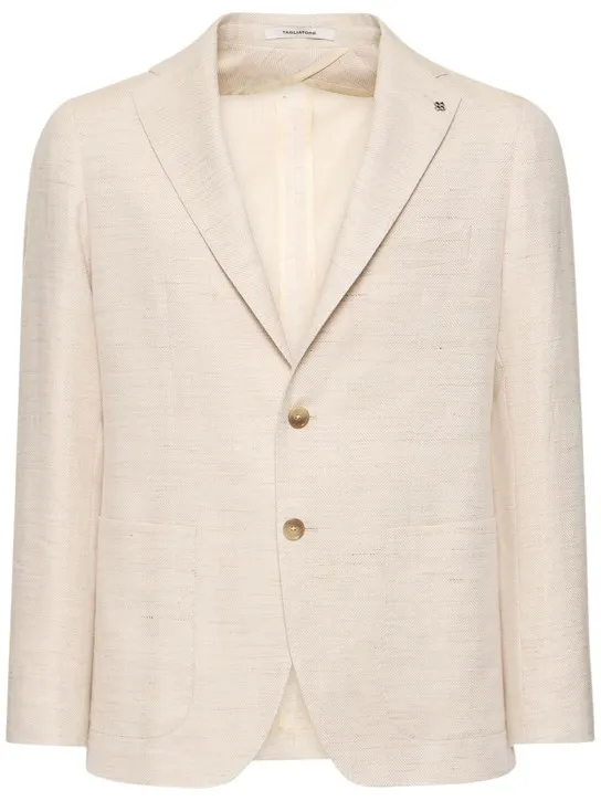 Tagliatore   Cotton & linen single breast blazer 