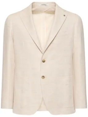 Tagliatore   Cotton & linen single breast blazer 