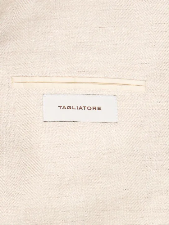 Tagliatore   Cotton & linen single breast blazer 