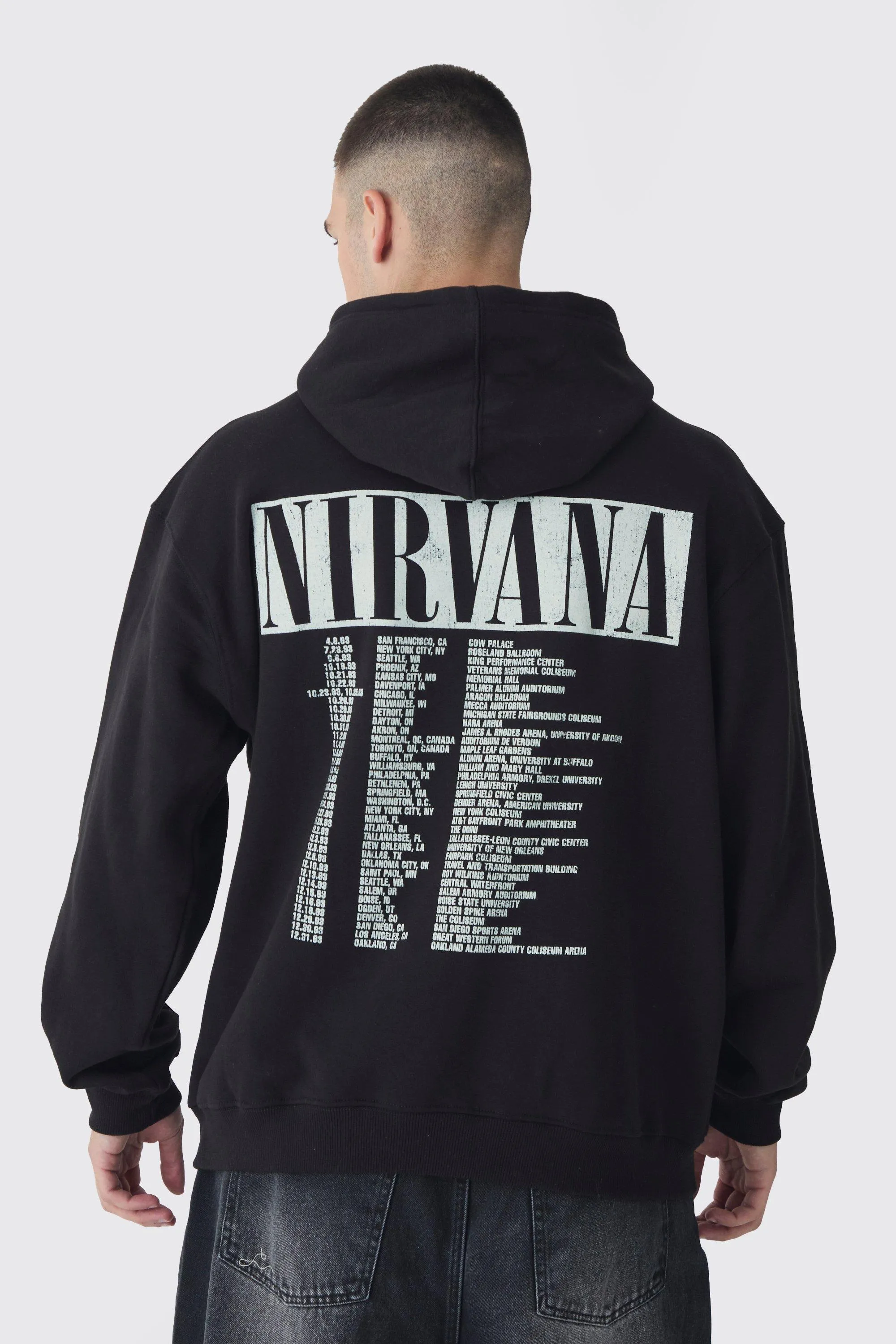 Tall Oversized Nirvana License Tour Date License Hoodie