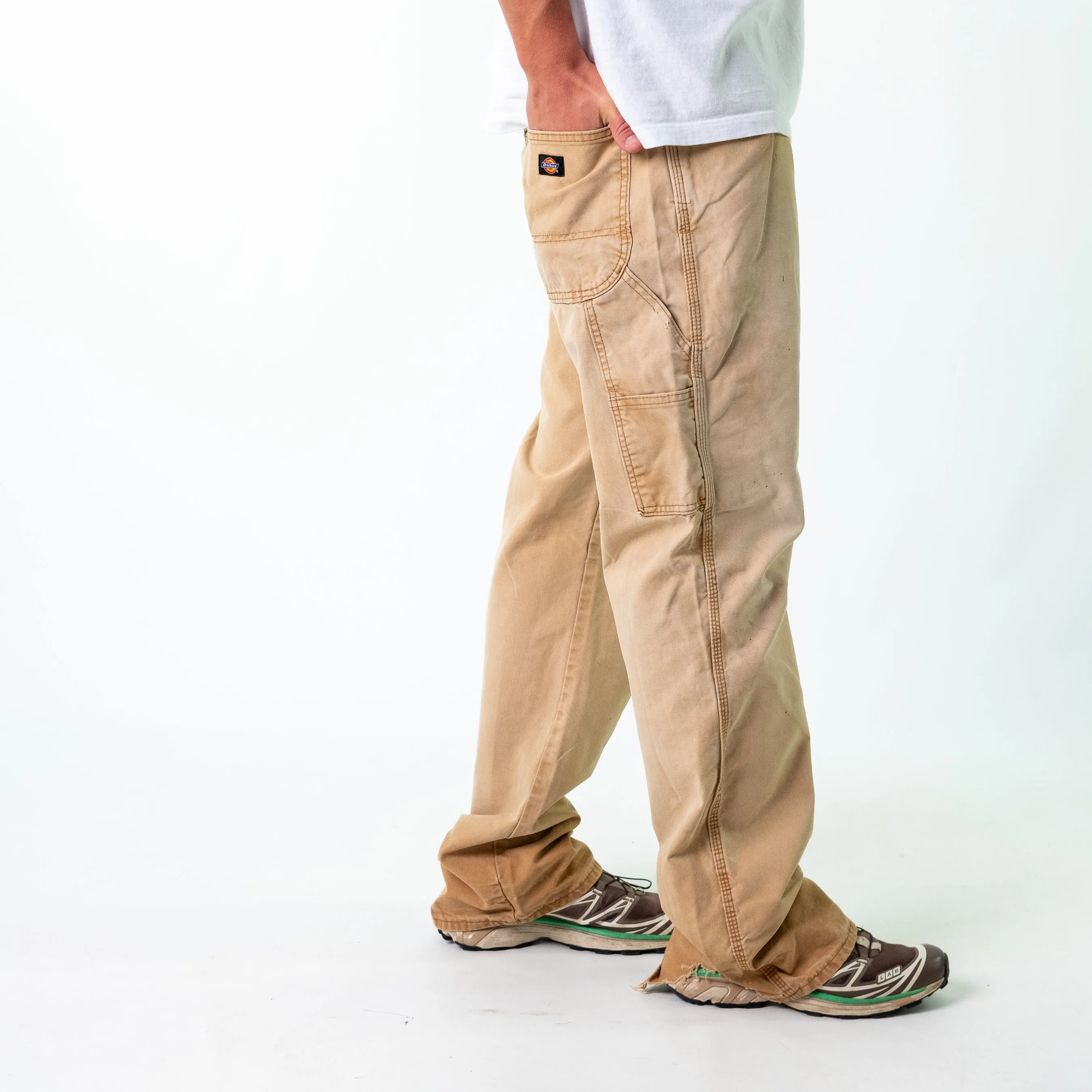 Tan 90s Dickies Canvas Carpenter Jeans Baggy Pants (36x34)