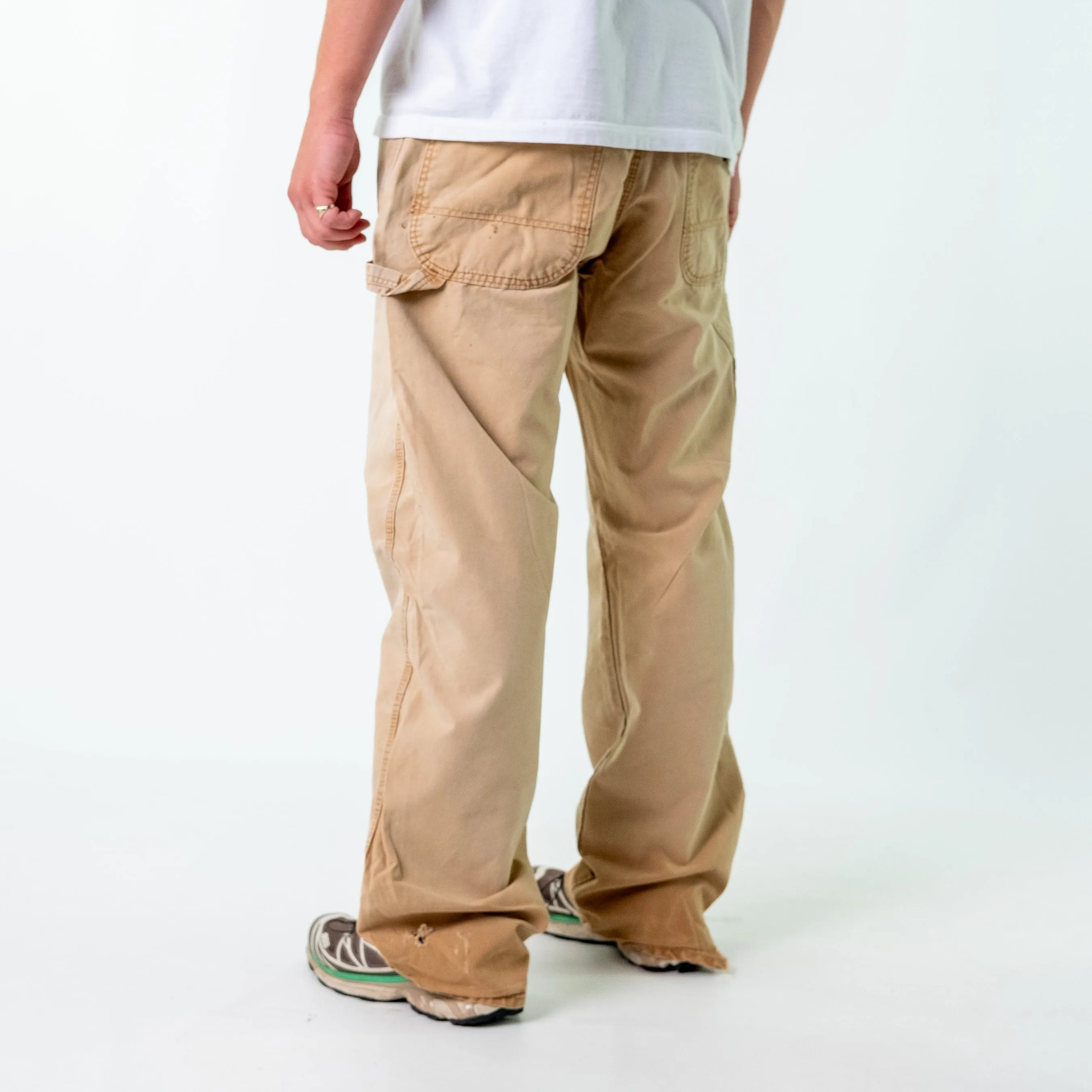 Tan 90s Dickies Canvas Carpenter Jeans Baggy Pants (36x34)