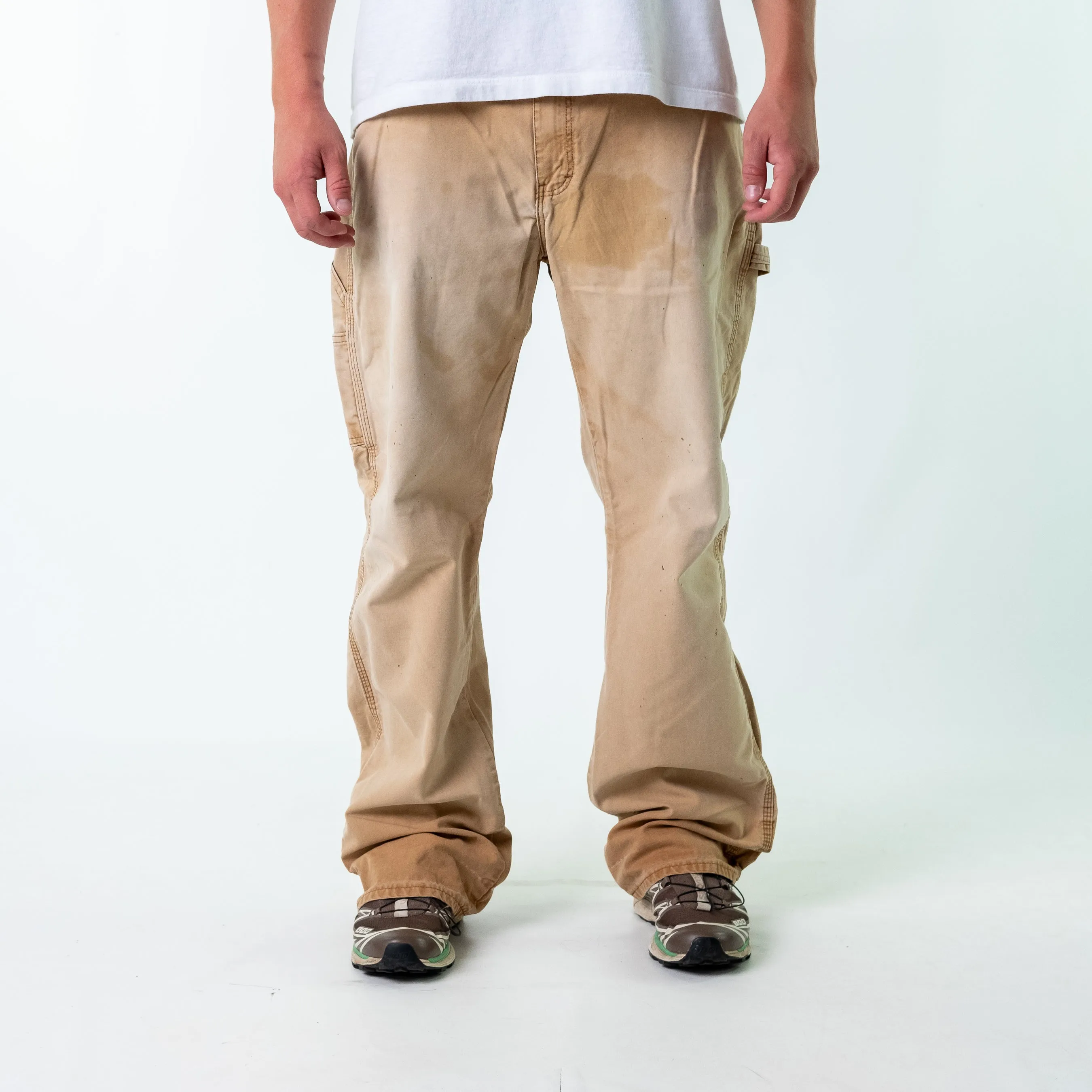 Tan 90s Dickies Canvas Carpenter Jeans Baggy Pants (36x34)