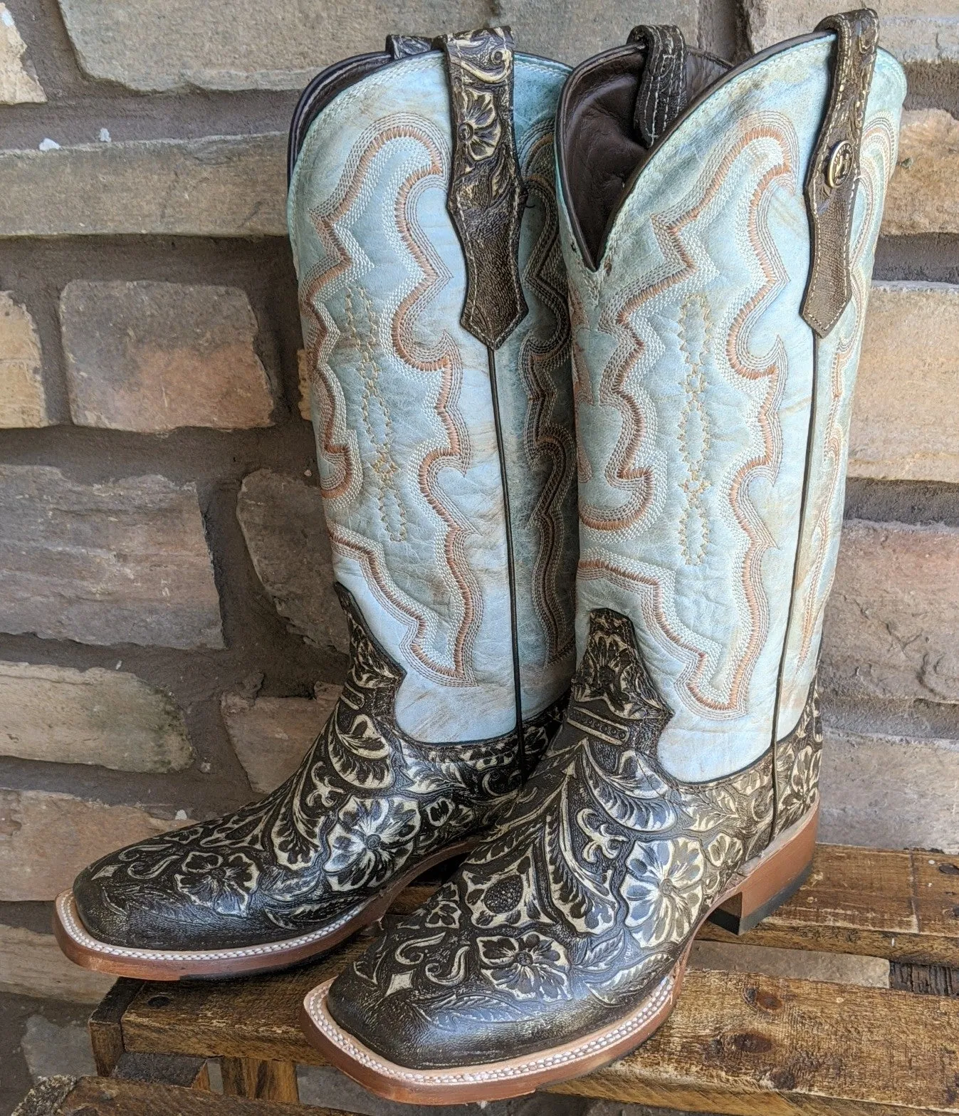 Tanner Mark Sierra Ladies Embossed Tooled Boot