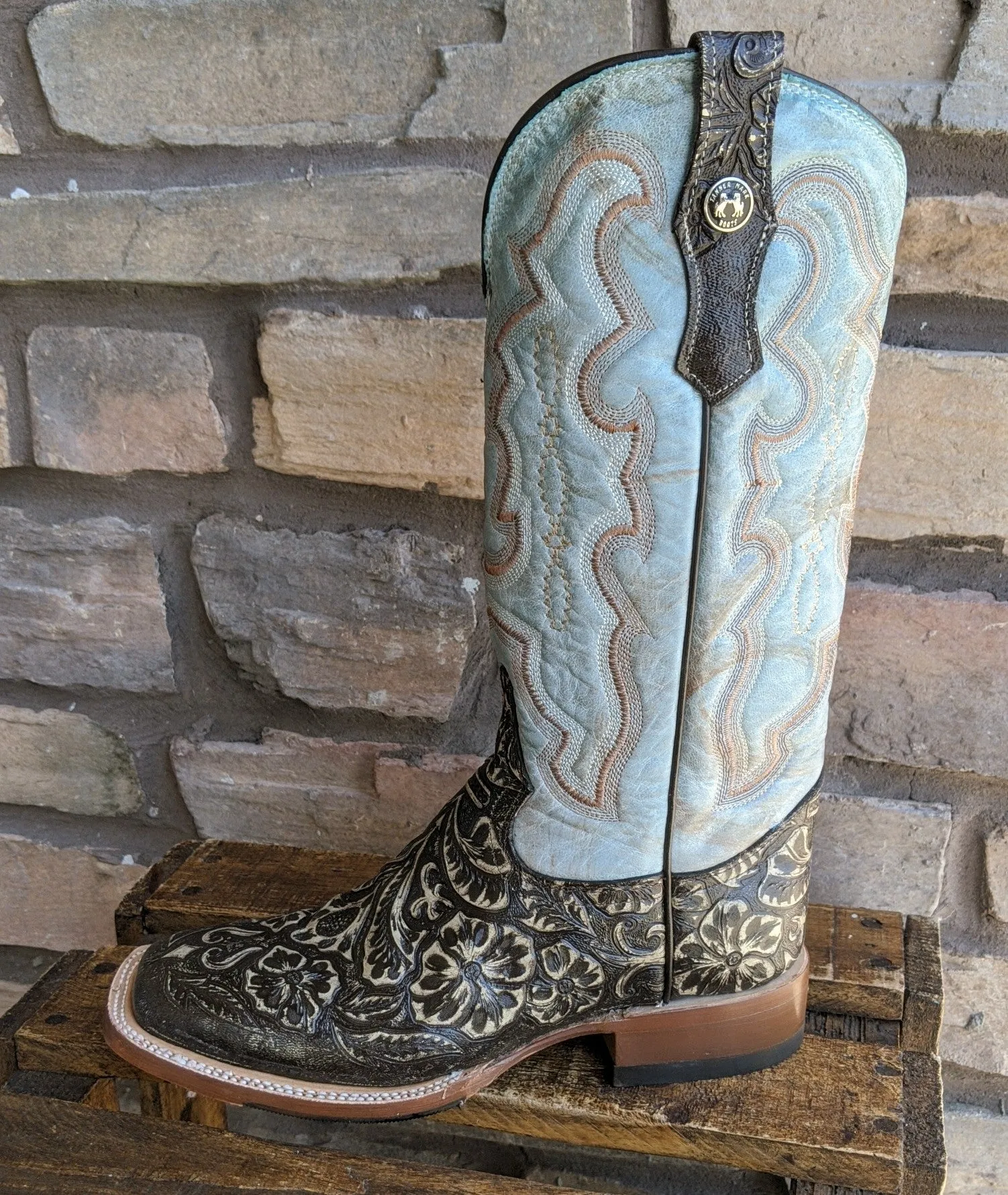 Tanner Mark Sierra Ladies Embossed Tooled Boot