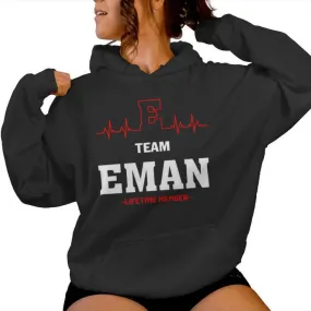 Team Eman Lifetime Member Eman Last Name Women Hoodie