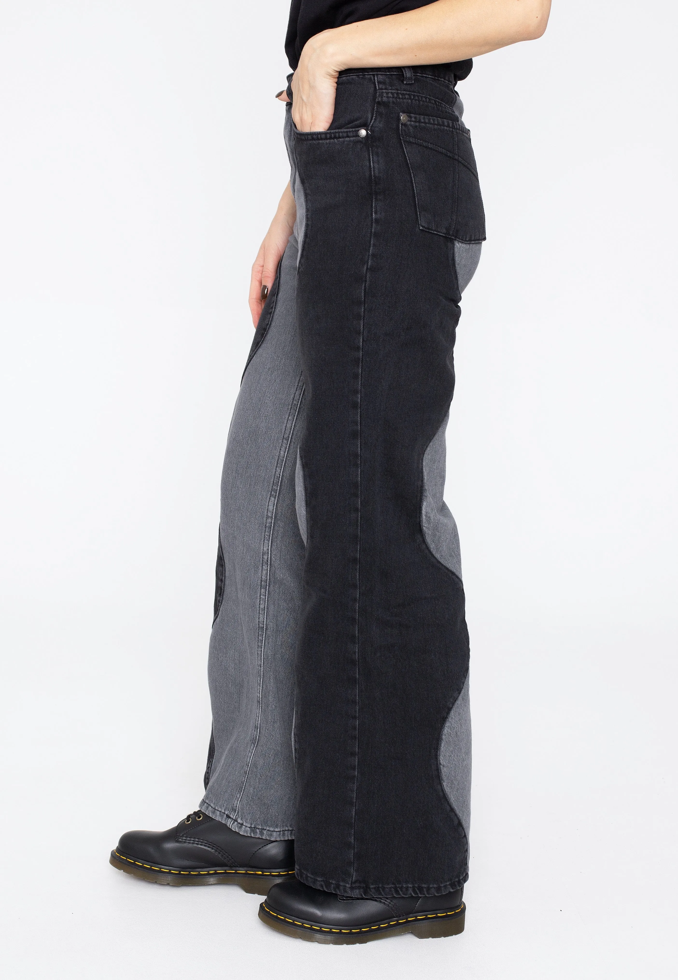 The Ragged Priest - Wave Panel Trip Charcoal - Jeans