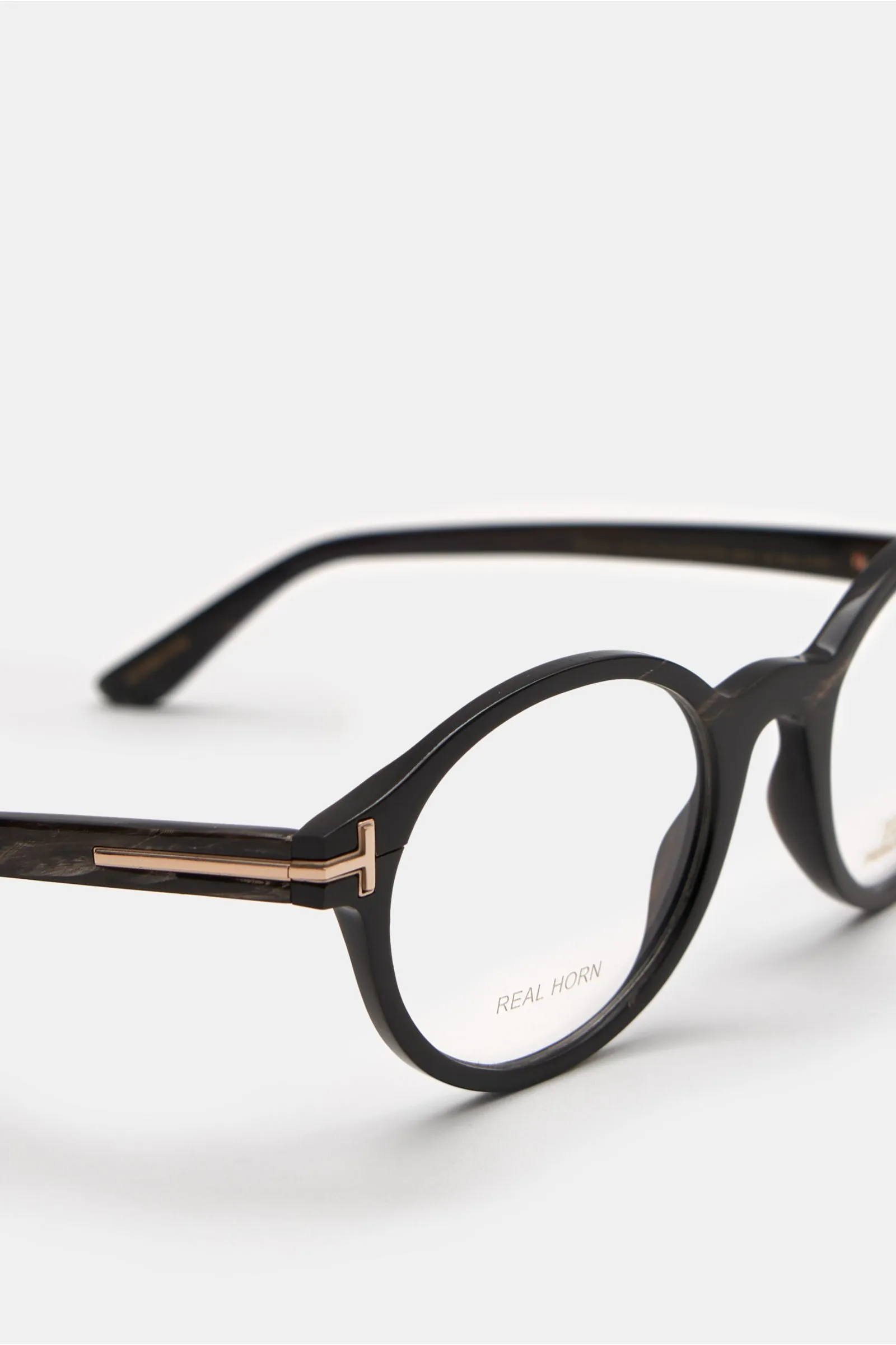 TOM FORD glasses frame 'Round Horn Optical' black/grey-brown patterned