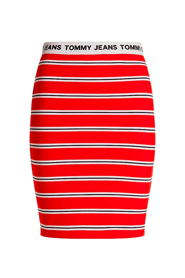 Tommy Hilfiger Women BodyCon Skirt Red Stripe