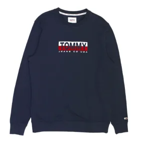 Tommy Jeans Navy Flock Logo Sweatshirt