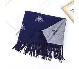 Two Tone Bee Scarf Navy/Grey