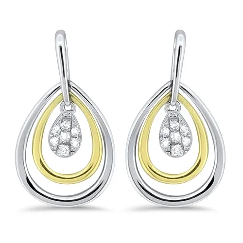 Two Tone Diamond Earrings