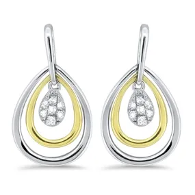 Two Tone Diamond Earrings