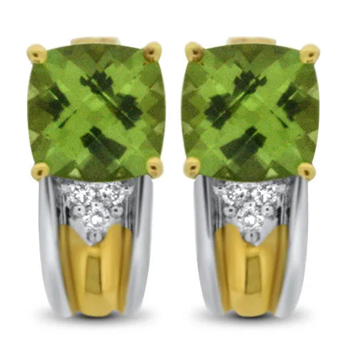 Two Tone Peridot Earrings