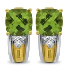 Two Tone Peridot Earrings