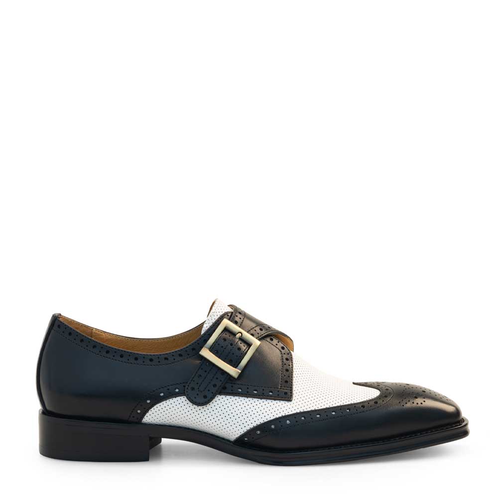 Two-Tone Wing Tip Monk Strap