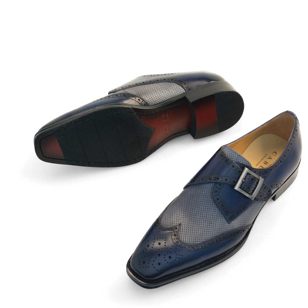 Two-Tone Wing Tip Monk Strap